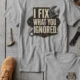 I Fix What You Ignored T-Shirt — Mechanic Wrench Tool Shirt for Technicians & DIYers — athletic-heather — Flat-lay I Fix What You Ignored T-Shirt — Mechanic Wrench Tool Shirt for Technicians & DIYers — athletic-heather t-shirt, flat-lay product photo | Pressure Tested Co