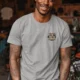 I Fix What You Ignored T-Shirt — Mechanic Wrench Tool Shirt for Technicians & DIYers — athletic-heather — Model I Fix What You Ignored T-Shirt — Mechanic Wrench Tool Shirt for Technicians & DIYers — athletic-heather t-shirt, model photo | Pressure Tested Co