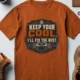 Funny HVAC Tee Shirt "Keep Your Cool. I'll Fix The Rest." T-Shirt – Vintage GraphicTee — autumn — Flat-lay Funny HVAC Tee Shirt "Keep Your Cool. I'll Fix The Rest." T-Shirt – Vintage GraphicTee — autumn t-shirt, flat-lay product photo | Pressure Tested Co