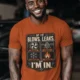 HVAC Technician T‑Shirt — "If It Blows, Leaks, Freezes or Burns I'm In" Retro Tradesmen Tee — autumn — Model HVAC Technician T‑Shirt — "If It Blows, Leaks, Freezes or Burns I'm In" Retro Tradesmen Tee — autumn t-shirt, model photo | Pressure Tested Co
