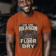 Plumber T‑Shirt – "I'm the Reason Your Floor Is Dry" Vintage Plumbing Tee — autumn — Model Plumber T‑Shirt – "I'm the Reason Your Floor Is Dry" Vintage Plumbing Tee — autumn t-shirt, model photo | Pressure Tested Co