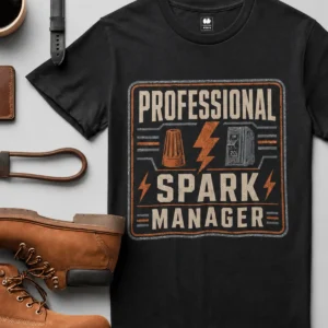 Professional Spark Manager T-Shirt – Electrician Gift Tee - Image 3