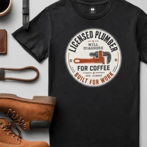 Licensed Plumber Will Diagnose For Coffee, Plumber Shirt, Gift for Plumber - Image 3