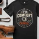 Funny HVAC Tech Tee "I Fix Comfort Crimes" — Furnace and Air Tech Work Tee — black — Flat-lay Funny HVAC Tech Tee "I Fix Comfort Crimes" — Furnace and Air Tech Work Tee — black t-shirt, flat-lay product photo | Pressure Tested Co