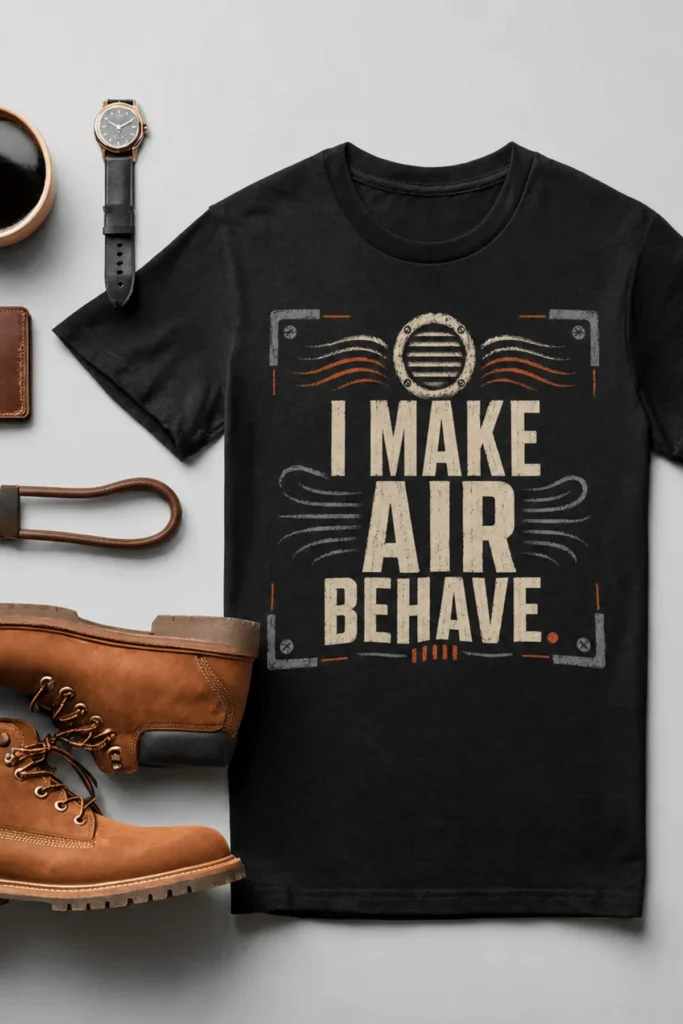I Make Air Behave T-Shirt — HVAC Technician Vintage Tee, Heating, Cooling, funny trade shirt