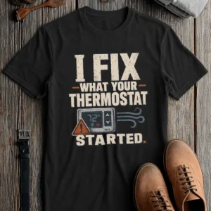 Funny HVAC Shirt, "I Fix What Your Thermostat Started" T-Shirt - Image 11