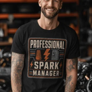 Professional Spark Manager T-Shirt – Electrician Gift Tee - Image 2