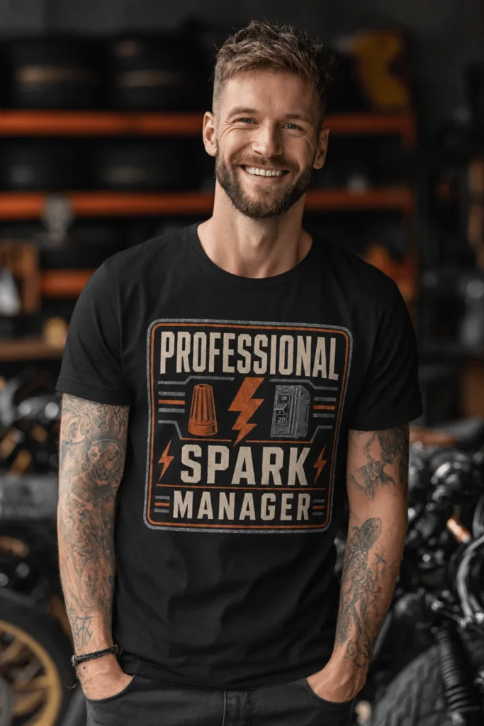 Professional Spark Manager T-Shirt – Electrician Gift Tee