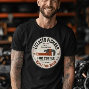 Licensed Plumber Will Diagnose For Coffee, Plumber Shirt, Gift for Plumber - Image 2