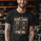 HVAC Technician T‑Shirt — "If It Blows, Leaks, Freezes or Burns I'm In" Retro Tradesmen Tee — black — Model HVAC Technician T‑Shirt — "If It Blows, Leaks, Freezes or Burns I'm In" Retro Tradesmen Tee — black t-shirt, model photo | Pressure Tested Co