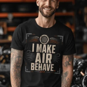 I Make Air Behave T-Shirt — HVAC Technician Vintage Tee, Heating, Cooling, funny trade shirt - Image 2