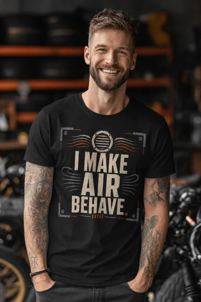 I Make Air Behave T-Shirt — HVAC Technician Vintage Tee, Heating, Cooling, funny trade shirt