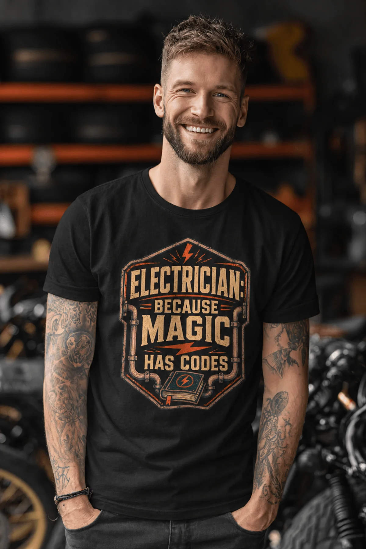 black-model-8 Electrician. Because Magic Has Code.