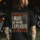 Funny Electrician Tech Tee - Back "I Make Bad Wiring Expensive" — Front "Wired For Success" Vintage Work Tee — black — Model Funny Electrician Tech Tee - Back "I Make Bad Wiring Expensive" — Front "Wired For Success" Vintage Work Tee — black t-shirt, model photo | Pressure Tested Co