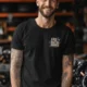 I Fix What You Ignored T-Shirt — Mechanic Wrench Tool Shirt for Technicians & DIYers — black — Model I Fix What You Ignored T-Shirt — Mechanic Wrench Tool Shirt for Technicians & DIYers — black t-shirt, model photo | Pressure Tested Co
