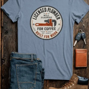 Licensed Plumber Will Diagnose For Coffee, Plumber Shirt, Gift for Plumber - Image 5