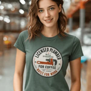Licensed Plumber Will Diagnose For Coffee, Plumber Shirt, Gift for Plumber - Image 6