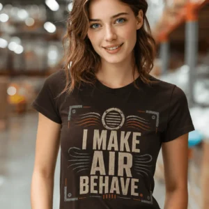 I Make Air Behave T-Shirt — HVAC Technician Vintage Tee, Heating, Cooling, funny trade shirt - Image 6