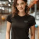 Funny Electrician Tech Tee - Back "I Make Bad Wiring Expensive" — Front "Wired For Success" Vintage Work Tee — brown — Model Funny Electrician Tech Tee - Back "I Make Bad Wiring Expensive" — Front "Wired For Success" Vintage Work Tee — brown t-shirt, model photo | Pressure Tested Co