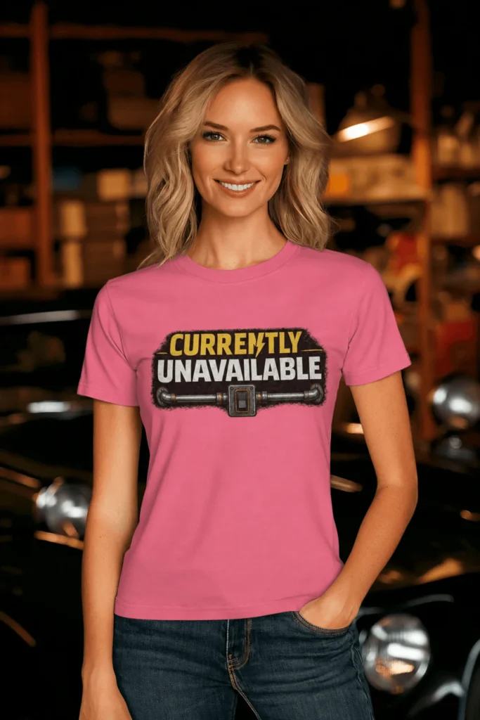 Electrician T-Shirt — "Currently Unavailable" Funny Vintage Tradesman Tee