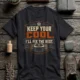 Funny HVAC Tee Shirt "Keep Your Cool. I'll Fix The Rest." T-Shirt – Vintage GraphicTee — dark-grey — Flat-lay Funny HVAC Tee Shirt "Keep Your Cool. I'll Fix The Rest." T-Shirt – Vintage GraphicTee — dark-grey t-shirt, flat-lay product photo | Pressure Tested Co