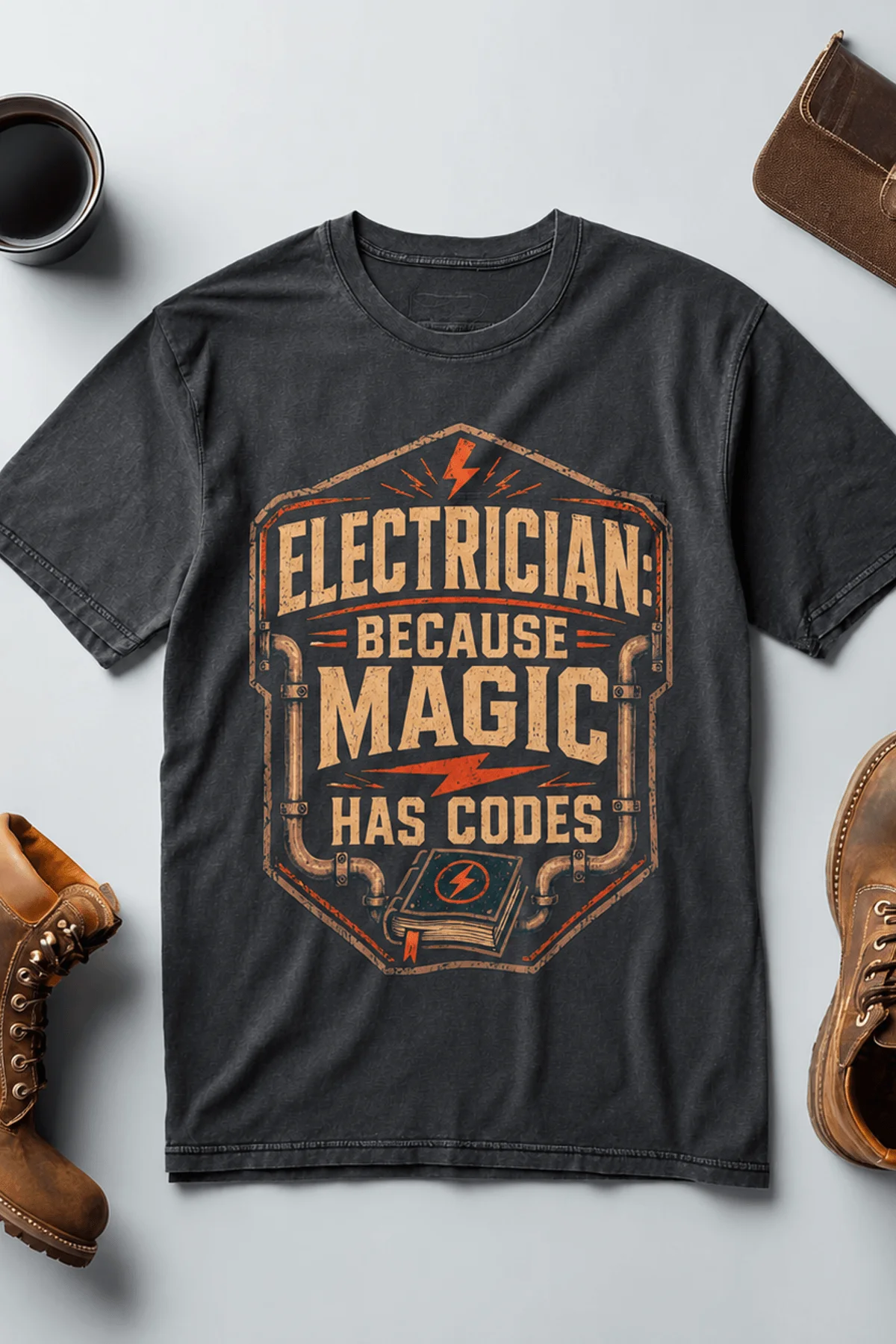 dark-grey-heather-flatlay-5 Electrician. Because Magic Has Code.