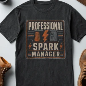 Professional Spark Manager T-Shirt – Electrician Gift Tee - Image 4