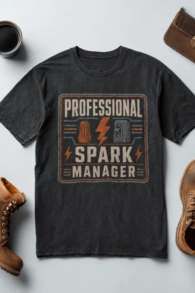 Professional Spark Manager T-Shirt – Electrician Gift Tee