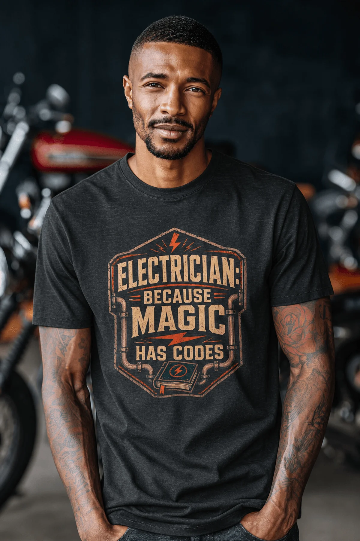 dark-grey-heather-model-5 Electrician. Because Magic Has Code.