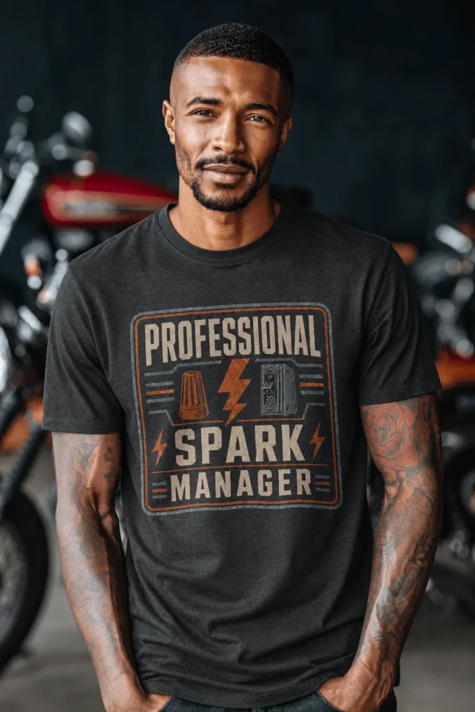 Professional Spark Manager T-Shirt – Electrician Gift Tee