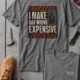 Funny Electrician Tech Tee - Back "I Make Bad Wiring Expensive" — Front "Wired For Success" Vintage Work Tee — deep-heather — Flat-lay Funny Electrician Tech Tee - Back "I Make Bad Wiring Expensive" — Front "Wired For Success" Vintage Work Tee — deep-heather t-shirt, flat-lay product photo | Pressure Tested Co
