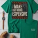 Funny Electrician Tech Tee - Back "I Make Bad Wiring Expensive" — Front "Wired For Success" Vintage Work Tee — kelly — Flat-lay Funny Electrician Tech Tee - Back "I Make Bad Wiring Expensive" — Front "Wired For Success" Vintage Work Tee — kelly t-shirt, flat-lay product photo | Pressure Tested Co