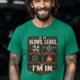 HVAC Technician T‑Shirt — "If It Blows, Leaks, Freezes or Burns I'm In" Retro Tradesmen Tee — kelly — Model HVAC Technician T‑Shirt — "If It Blows, Leaks, Freezes or Burns I'm In" Retro Tradesmen Tee — kelly t-shirt, model photo | Pressure Tested Co