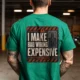 Funny Electrician Tech Tee - Back "I Make Bad Wiring Expensive" — Front "Wired For Success" Vintage Work Tee — kelly — Model Funny Electrician Tech Tee - Back "I Make Bad Wiring Expensive" — Front "Wired For Success" Vintage Work Tee — kelly t-shirt, model photo | Pressure Tested Co