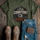 Funny HVAC Tech Tee "I Fix Comfort Crimes" — Furnace and Air Tech Work Tee — military-green — Flat-lay Funny HVAC Tech Tee "I Fix Comfort Crimes" — Furnace and Air Tech Work Tee — military-green t-shirt, flat-lay product photo | Pressure Tested Co