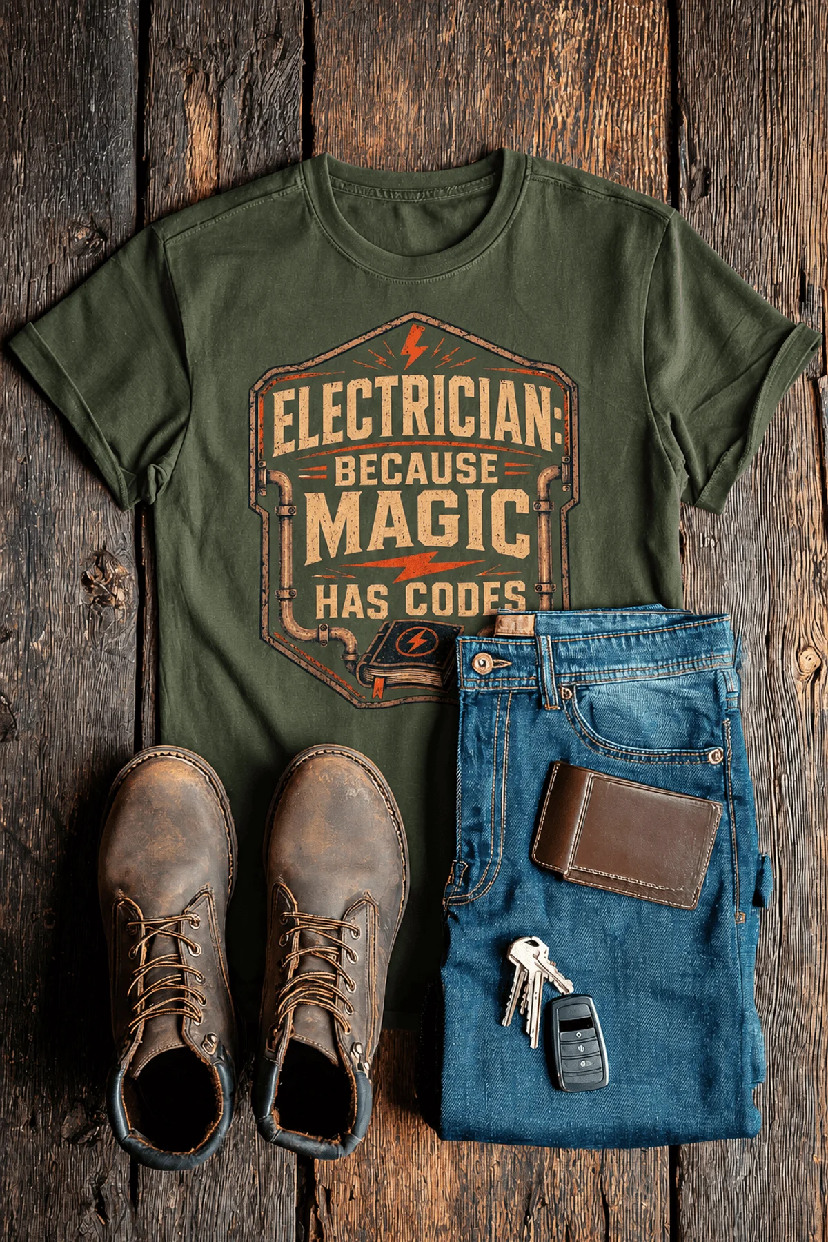 military-green-flatlay-3 Electrician. Because Magic Has Code.