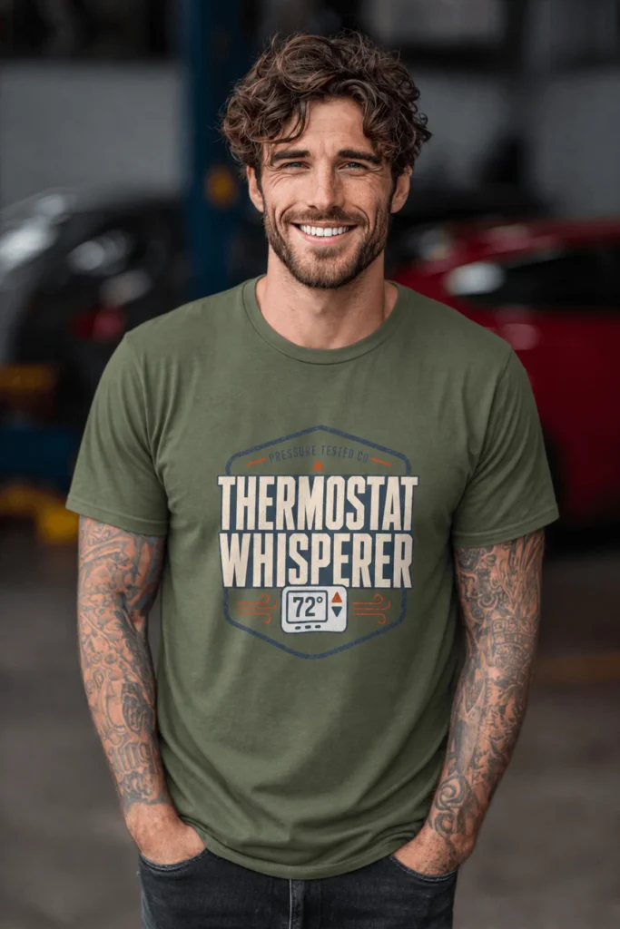 Thermostat Whisperer T‑Shirt — Funny HVAC Technician Tee (72 Design)