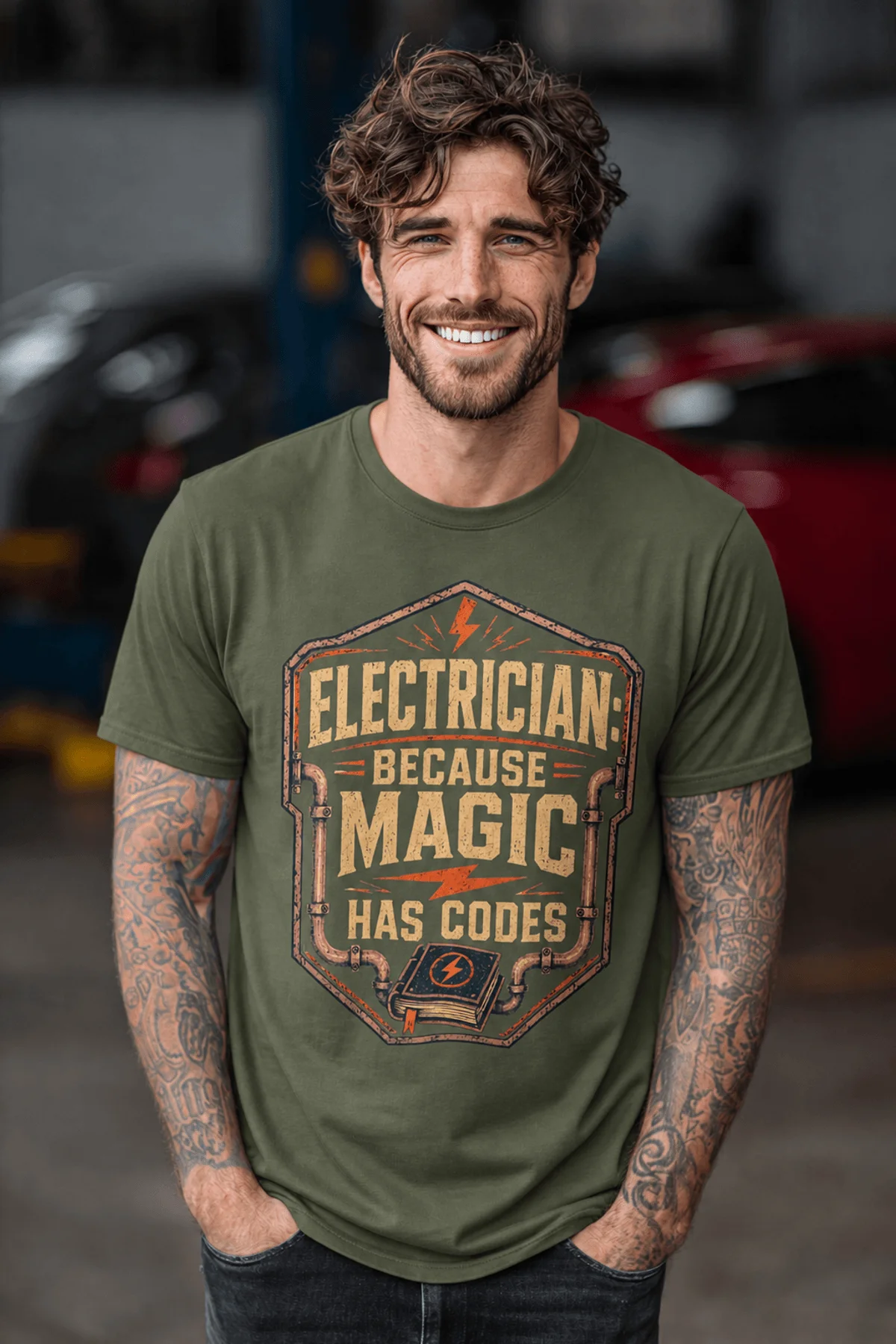 military-green-model-3 Electrician. Because Magic Has Code.