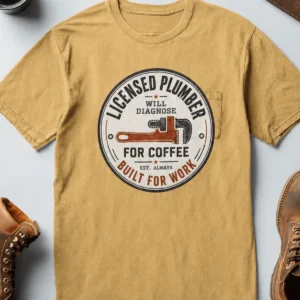 Licensed Plumber Will Diagnose For Coffee, Plumber Shirt, Gift for Plumber - Image 11