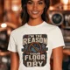 Plumber T‑Shirt – "I'm the Reason Your Floor Is Dry" Vintage Plumbing Tee — natural — Model Plumber T‑Shirt – "I'm the Reason Your Floor Is Dry" Vintage Plumbing Tee — natural t-shirt, model photo | Pressure Tested Co