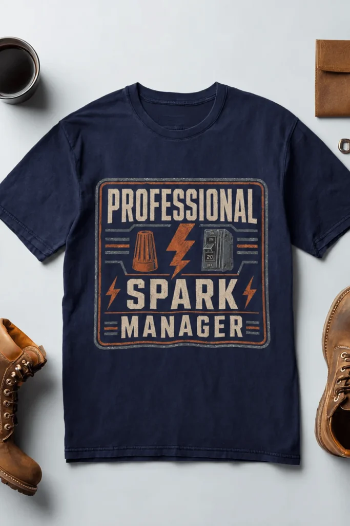 Professional Spark Manager T-Shirt – Electrician Gift Tee