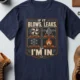 HVAC Technician T‑Shirt — "If It Blows, Leaks, Freezes or Burns I'm In" Retro Tradesmen Tee — navy — Flat-lay HVAC Technician T‑Shirt — "If It Blows, Leaks, Freezes or Burns I'm In" Retro Tradesmen Tee — navy t-shirt, flat-lay product photo | Pressure Tested Co