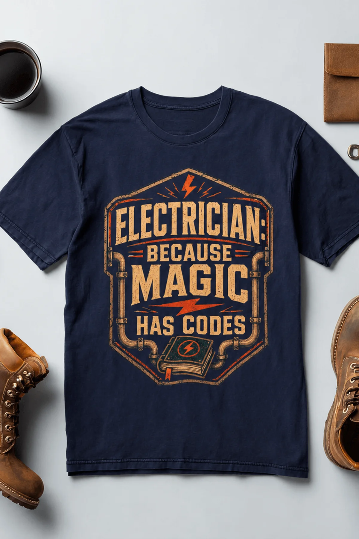 navy-flatlay-7 Electrician. Because Magic Has Code.
