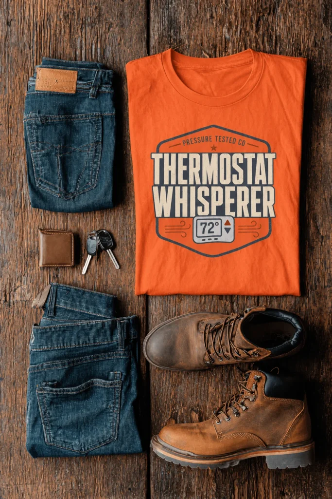 Thermostat Whisperer T‑Shirt — Funny HVAC Technician Tee (72 Design)