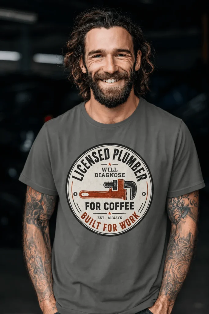 Licensed Plumber Will Diagnose For Coffee, Plumber Shirt, Gift for Plumber