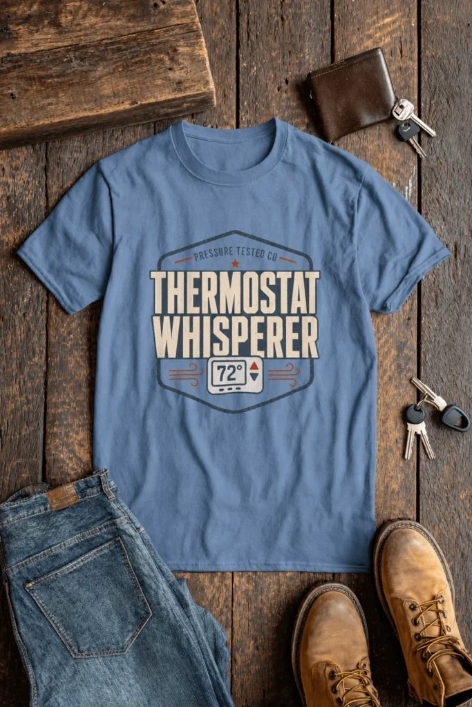 Thermostat Whisperer T‑Shirt — Funny HVAC Technician Tee (72 Design)