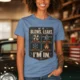 HVAC Technician T‑Shirt — "If It Blows, Leaks, Freezes or Burns I'm In" Retro Tradesmen Tee — steel-blue — Model HVAC Technician T‑Shirt — "If It Blows, Leaks, Freezes or Burns I'm In" Retro Tradesmen Tee — steel-blue t-shirt, model photo | Pressure Tested Co
