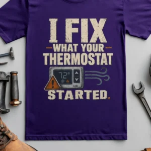 Funny HVAC Shirt, "I Fix What Your Thermostat Started" T-Shirt - Image 32