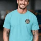 I Fix What You Ignored T-Shirt — Mechanic Wrench Tool Shirt for Technicians & DIYers — turquoise — Model I Fix What You Ignored T-Shirt — Mechanic Wrench Tool Shirt for Technicians & DIYers — turquoise t-shirt, model photo | Pressure Tested Co