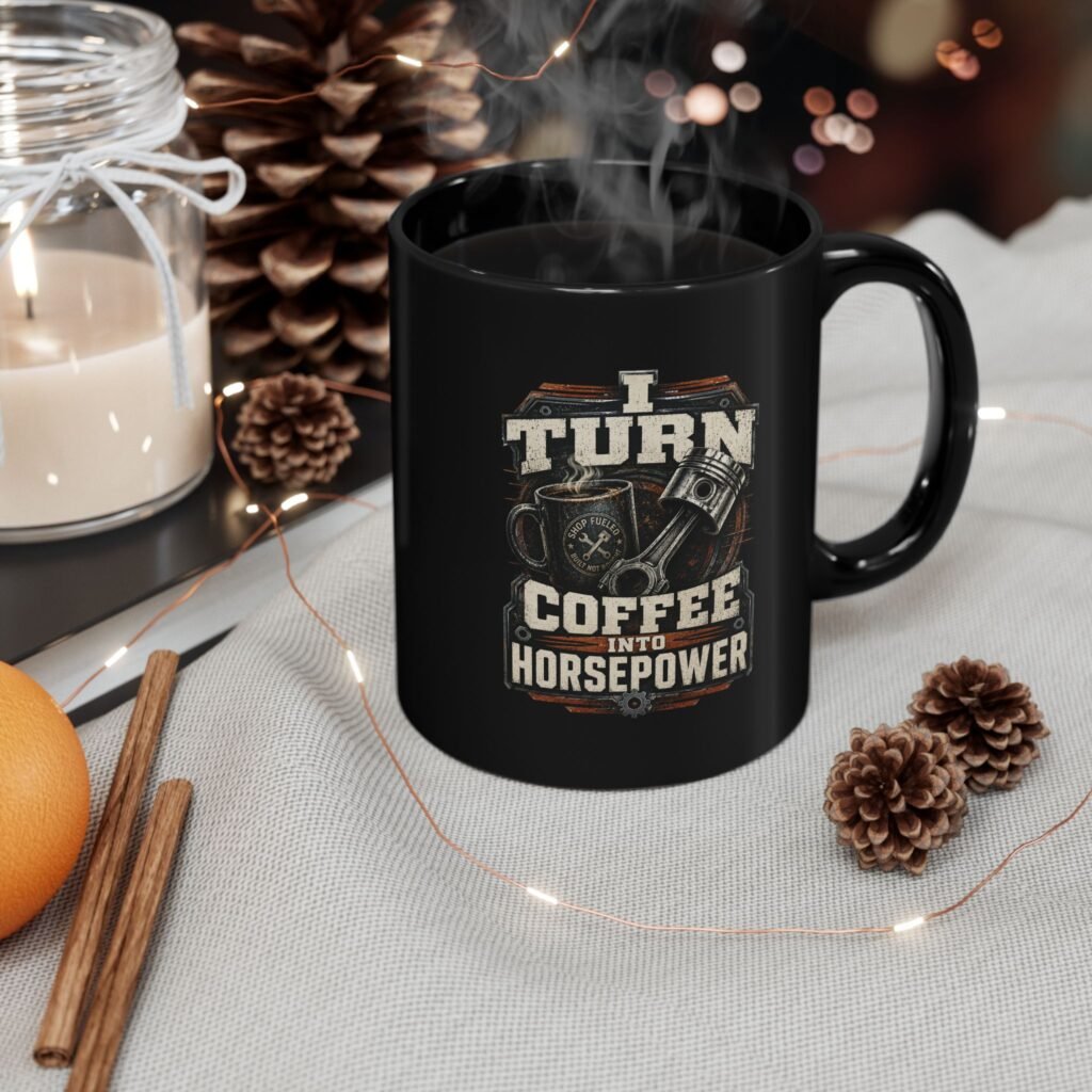 I Turn Coffee Into Horsepower Mug – Mechanic's Technician Coffee Cup (11oz/15oz)